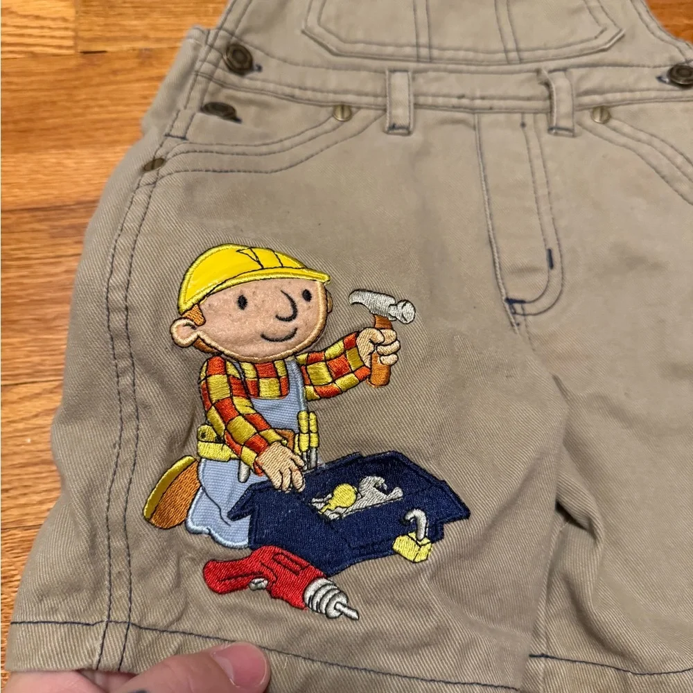 Vintage Boh The Builder Toddler 2T Kids Cartoon Character Overalls Shortalls